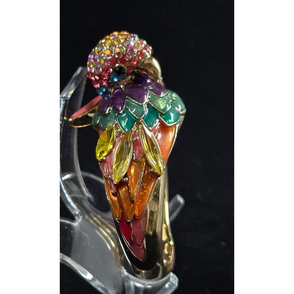 Betsey Johnson Multicolored Lost Paradise Parrot Enamel & Crystal Bracelet - Picture 3 of 8
